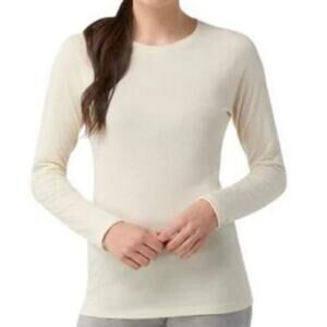 SMARTWOOL All Season Merino Wool Base Layer Cream Top Shirt - Sz Medium